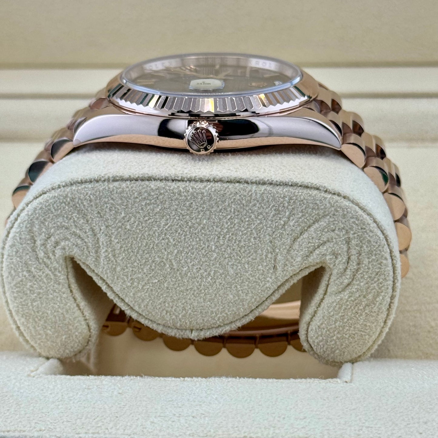 Rolex Day Date 40 Rose Gold Chocolate Roman. 2023 Full Set