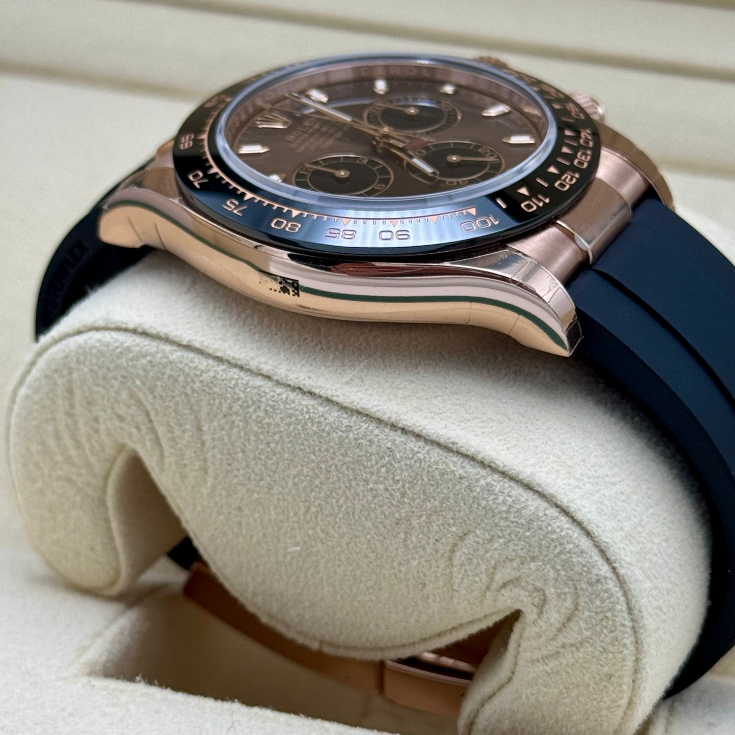 Rolex Daytona Oysterflex Rose Gold Chocolate Dial. 2022 Full Set