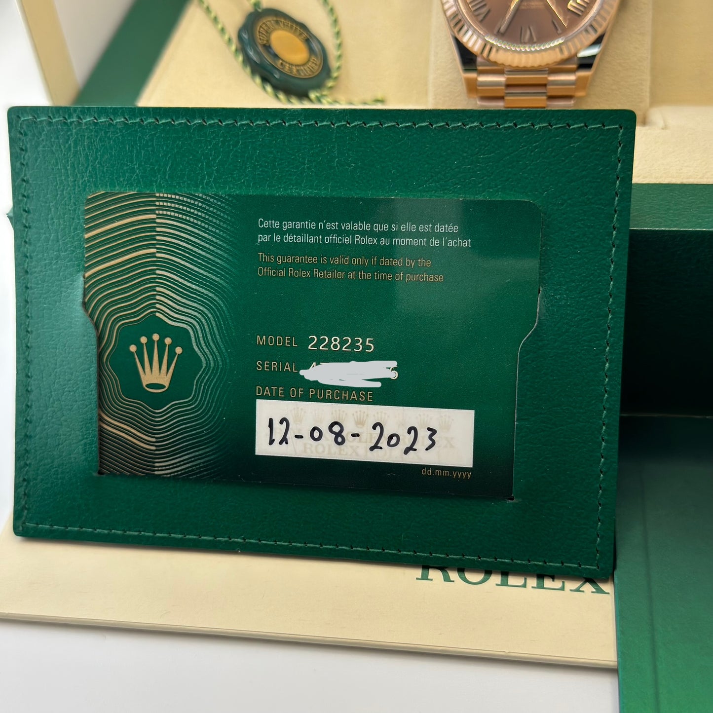 Rolex Day Date 40 Rose Gold Chocolate Roman. 2023 Full Set