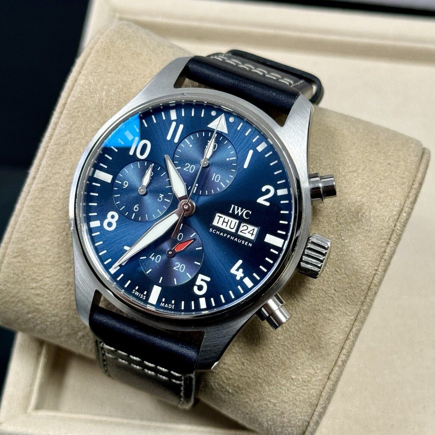 IWC Pilots Chronograph IW388101 Blue Dial. 2022 Full Set Box + Papers. 41mm
