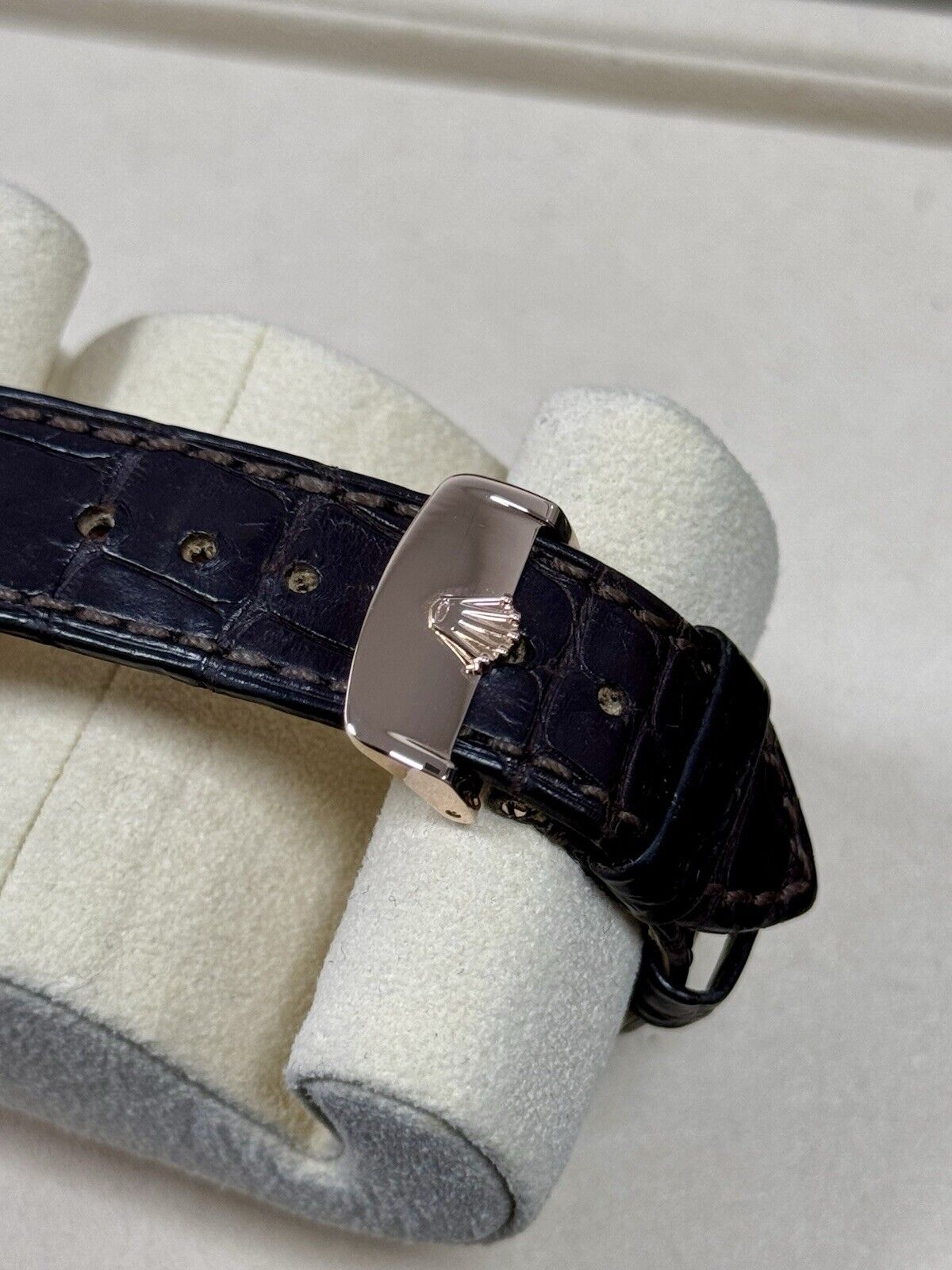 Rolex Day Date 36 Rose Gold Leather Chocolate 118135. 2014 Full Set Serviced