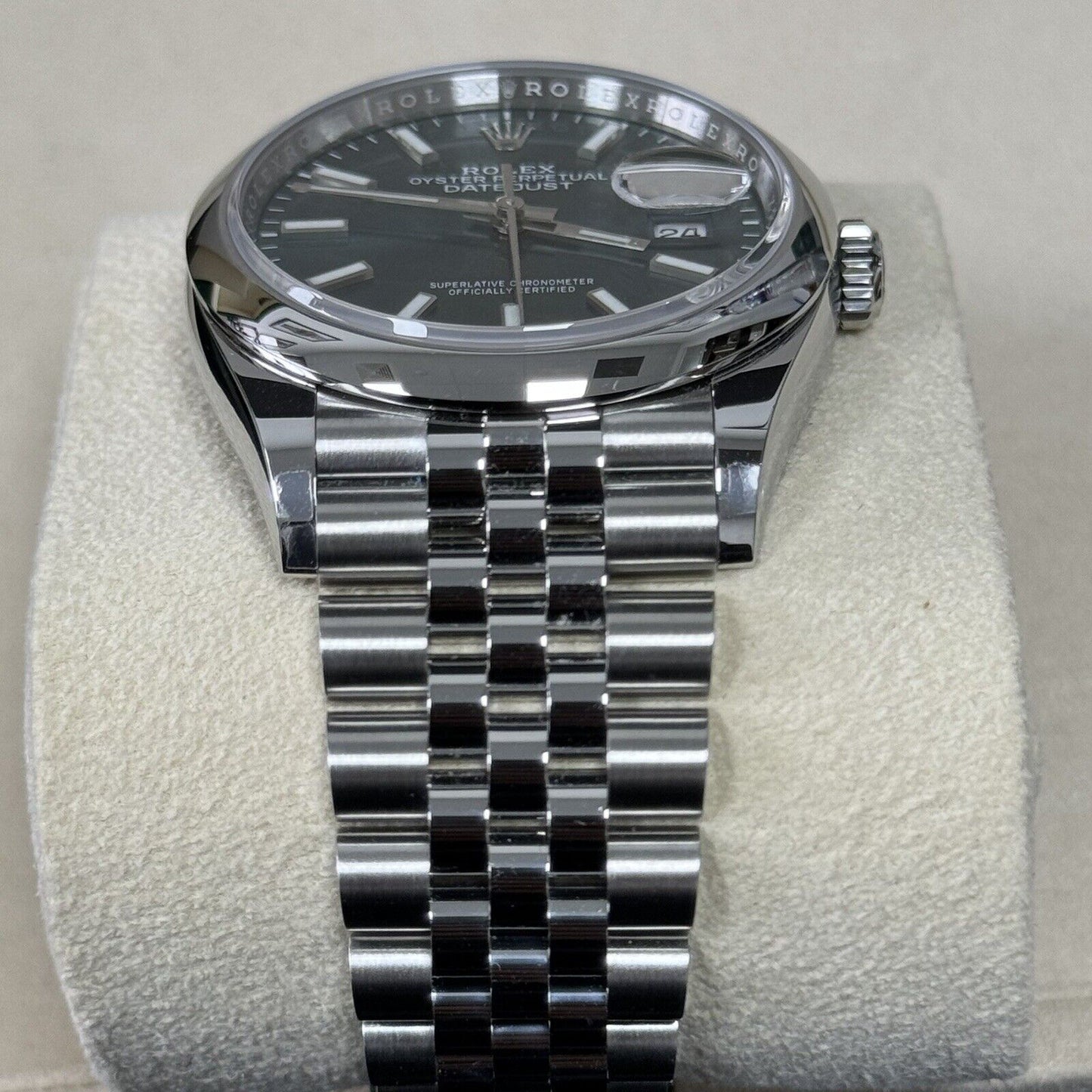 Rolex Datejust 36 Mint Green 126200. Smooth Bezel. 2023 Full Set Box & Papers
