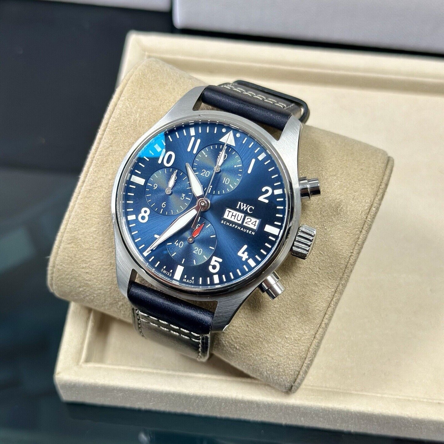 IWC Pilots Chronograph IW388101 Blue Dial. 2022 Full Set Box + Papers. 41mm