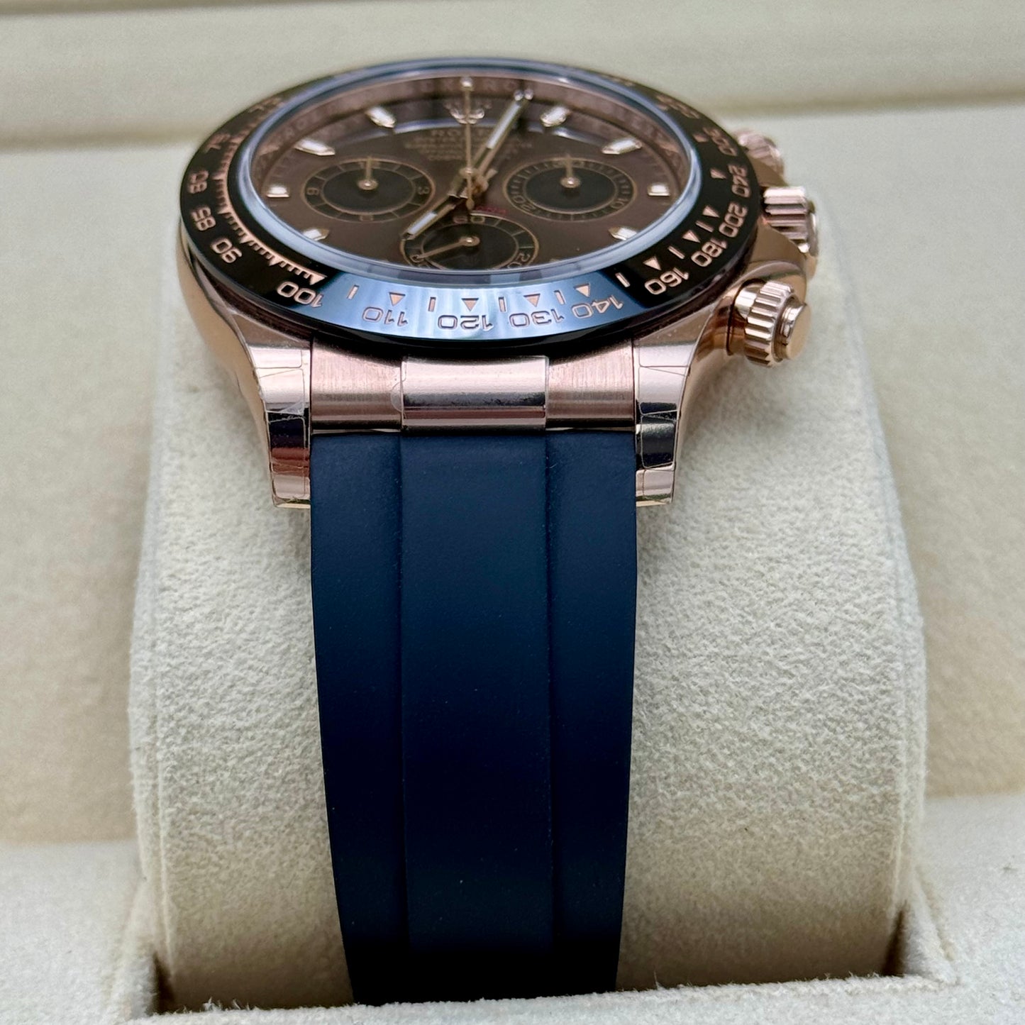 Rolex Daytona Oysterflex Rose Gold Chocolate Dial. 2022 Full Set