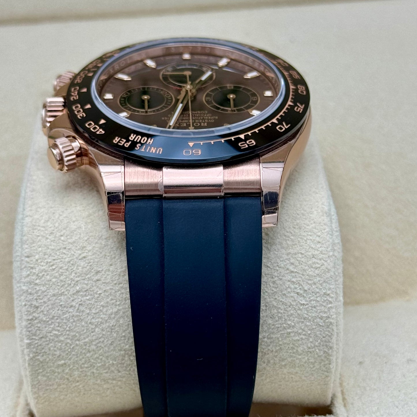 Rolex Daytona Oysterflex Rose Gold Chocolate Dial. 2022 Full Set