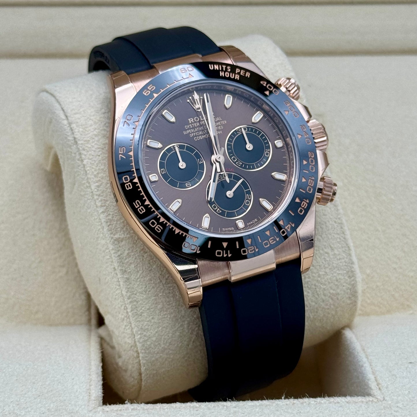 Rolex Daytona Oysterflex Rose Gold Chocolate Dial. 2022 Full Set