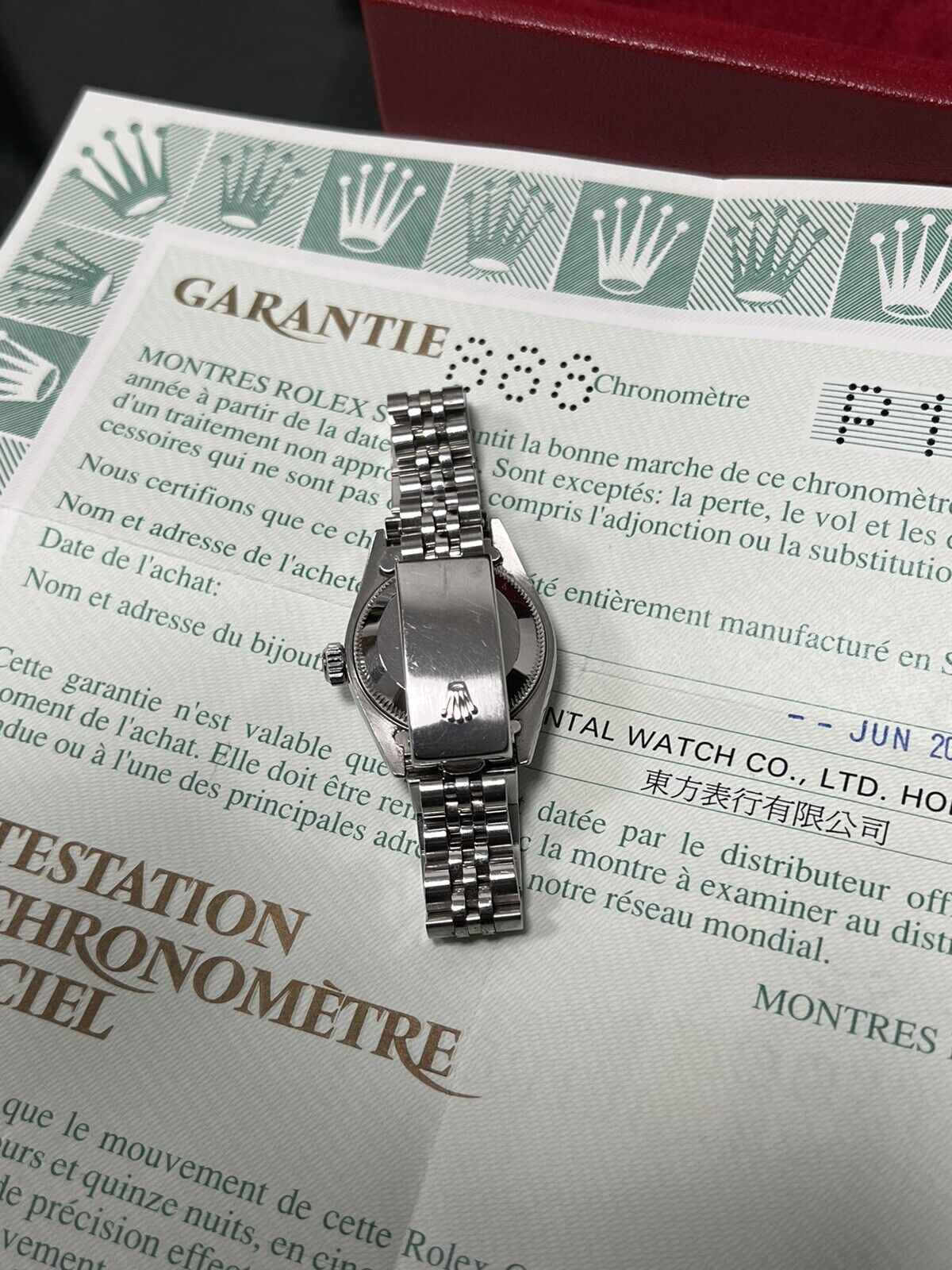 Rolex Ladies Datejust 79174 Watch. Steel / White Gold Bezel 26mm, Box Papers