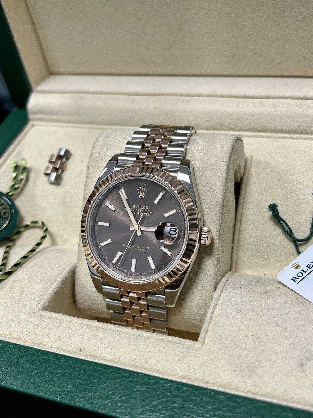 Rolex Datejust 41 126331 Chocolate Steel & Rose Gold Jubilee 2016 Box Papers