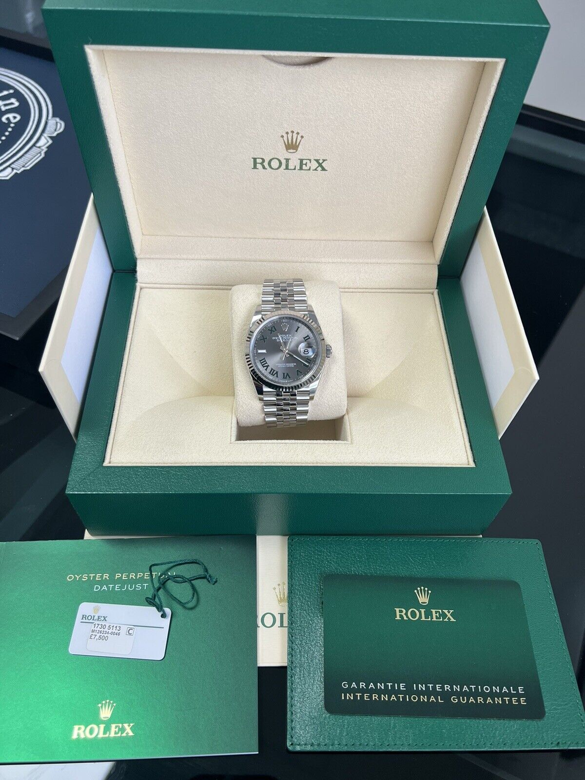 Rolex Datejust 36 Wimbledon - Jubilee / Fluted. 126234. Full Set 2023 Brand New