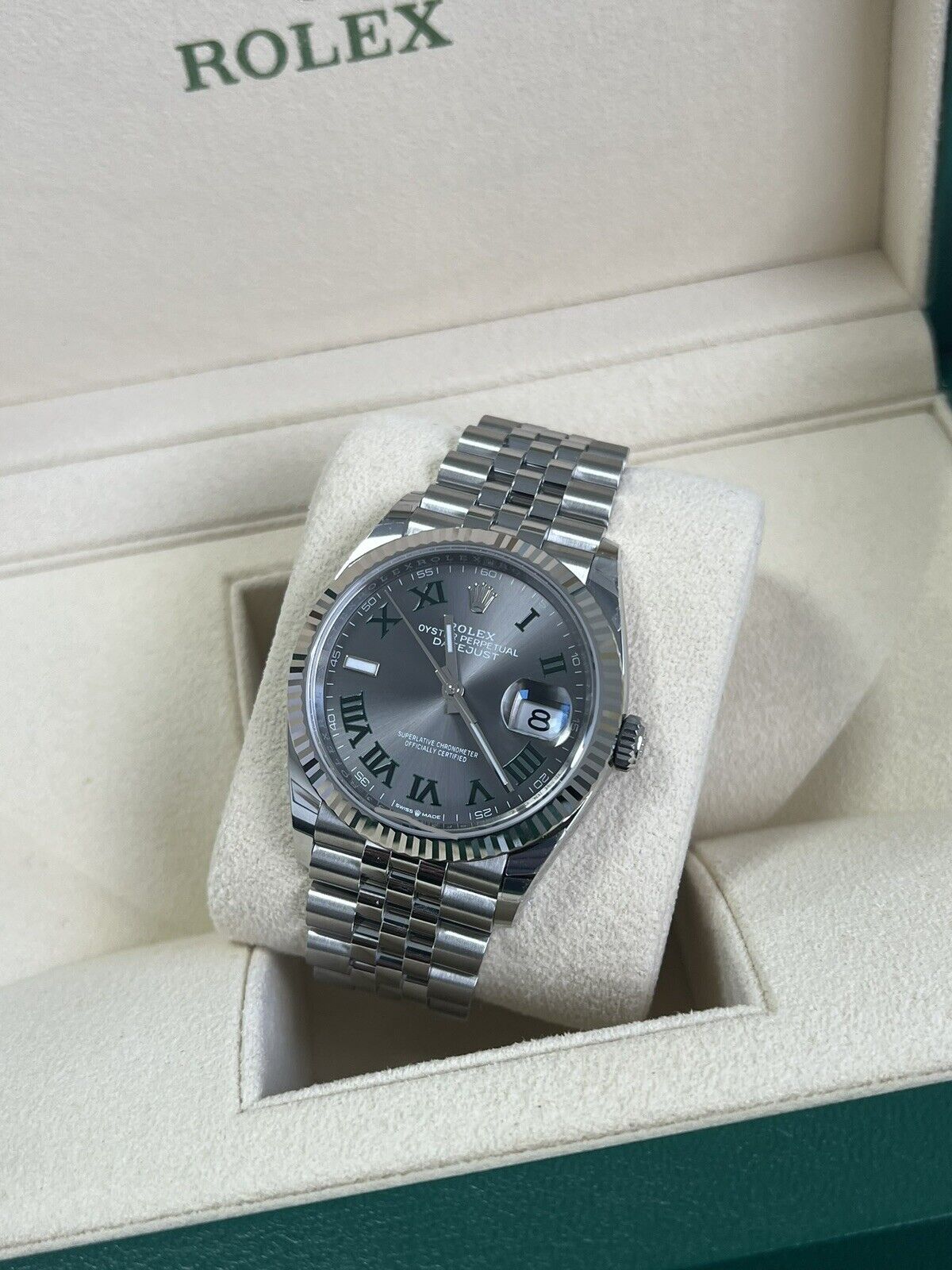 Rolex Datejust 36 Wimbledon - Jubilee / Fluted. 126234. Full Set 2023 Brand New