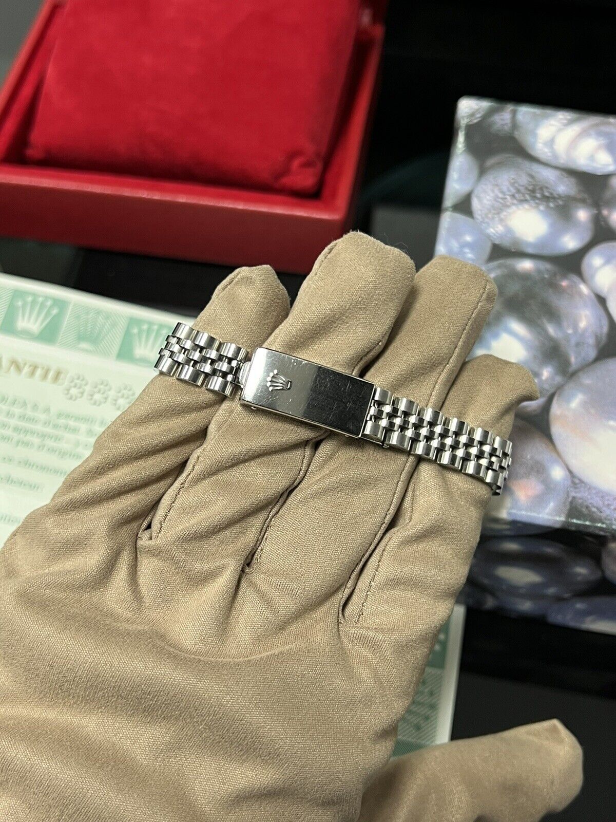 Rolex Ladies Datejust 79174 Watch. Steel / White Gold Bezel 26mm, Box Papers