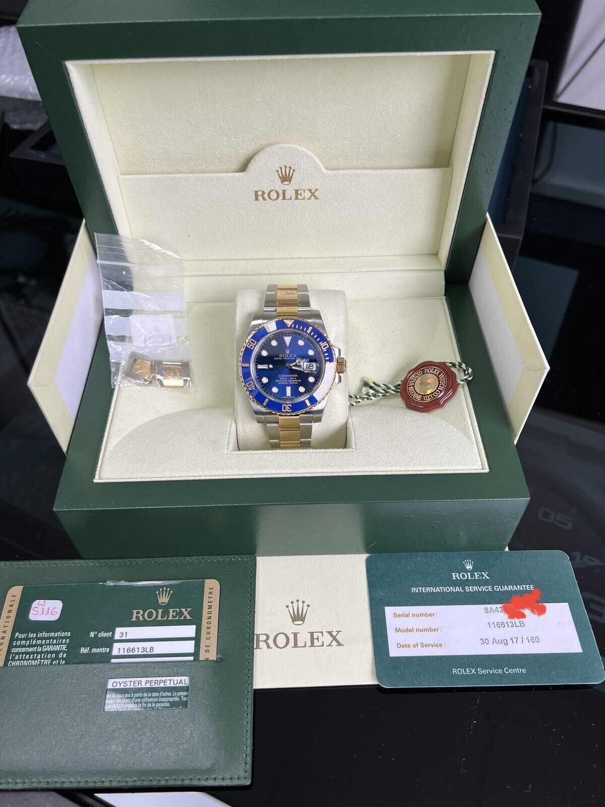 Rolex Submariner 116613LB Bi Metal 2013 Bluesy 40mm Box And Papers Mi Pristineandpatina