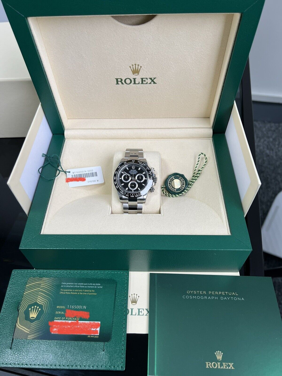 Rolex Cosmograph Daytona 116500LN Black Dial. 2022 Box Papers Brand New Stickers