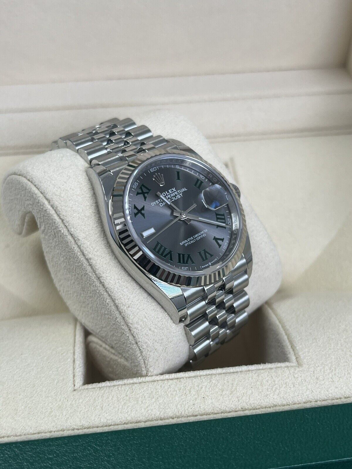 Rolex Datejust 36 Wimbledon - Jubilee / Fluted. 126234. Full Set 2023 Brand New