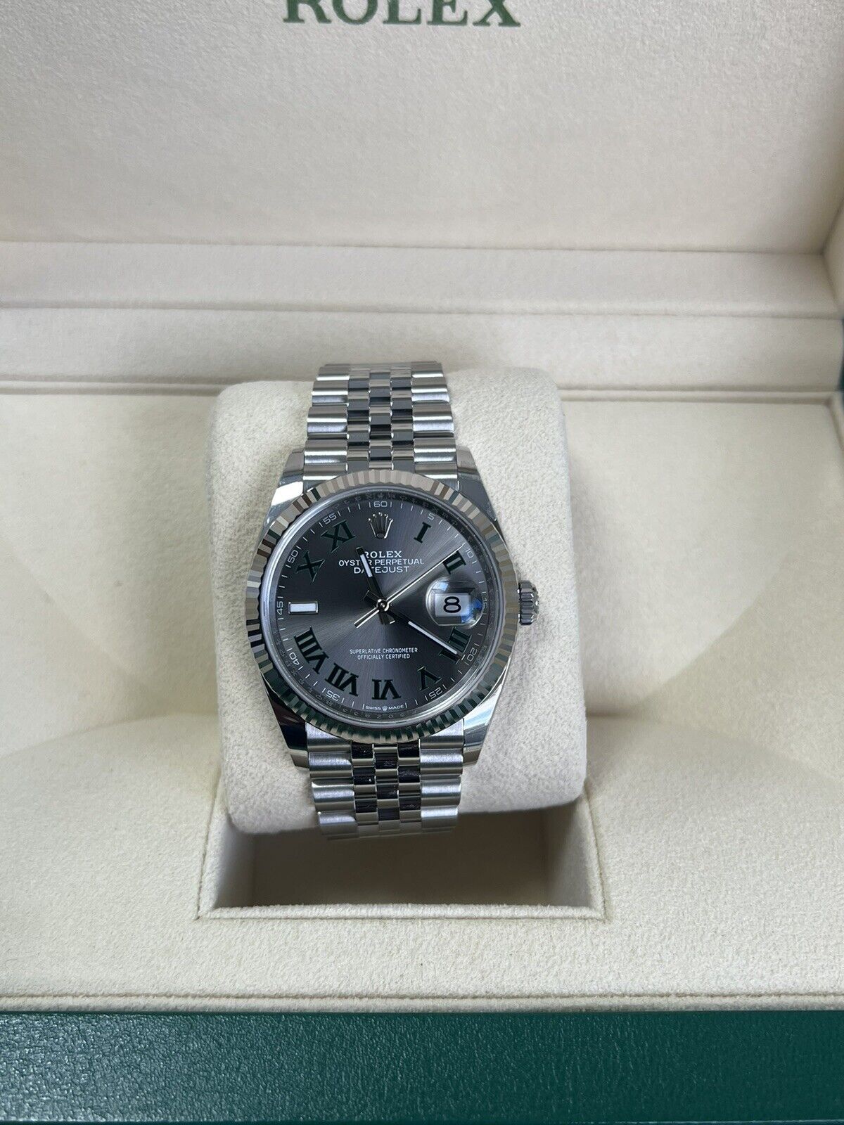 Rolex Datejust 36 Wimbledon - Jubilee / Fluted. 126234. Full Set 2023 Brand New
