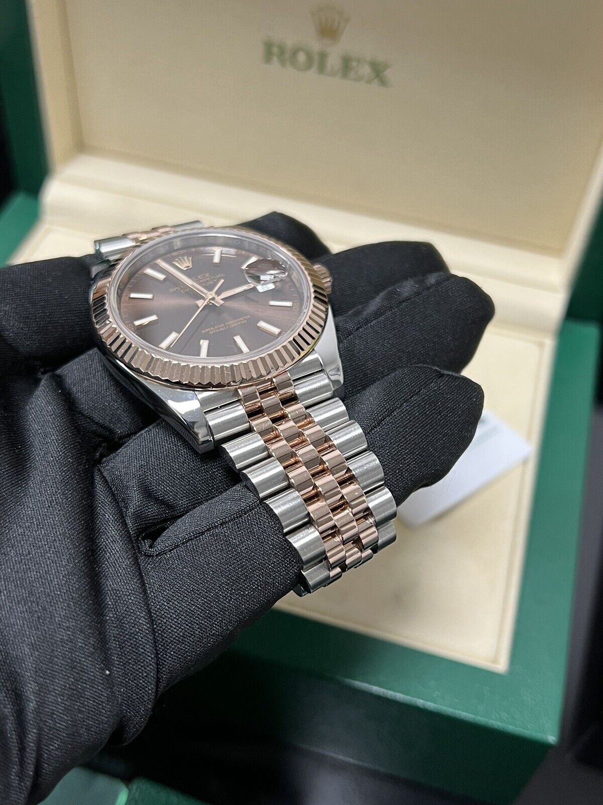 Rolex Datejust 41 126331 Chocolate Steel & Rose Gold Jubilee 2016 Box Papers