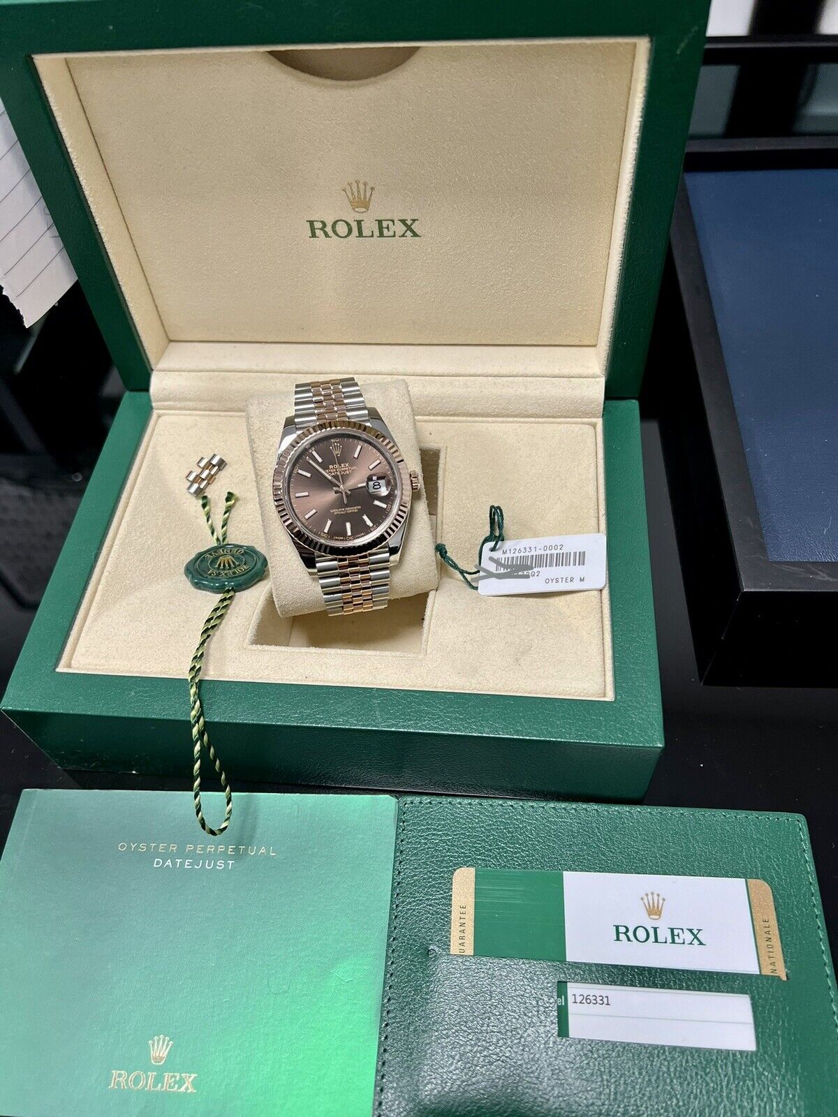 Rolex Datejust 41 126331 Chocolate Steel & Rose Gold Jubilee 2016 Box Papers