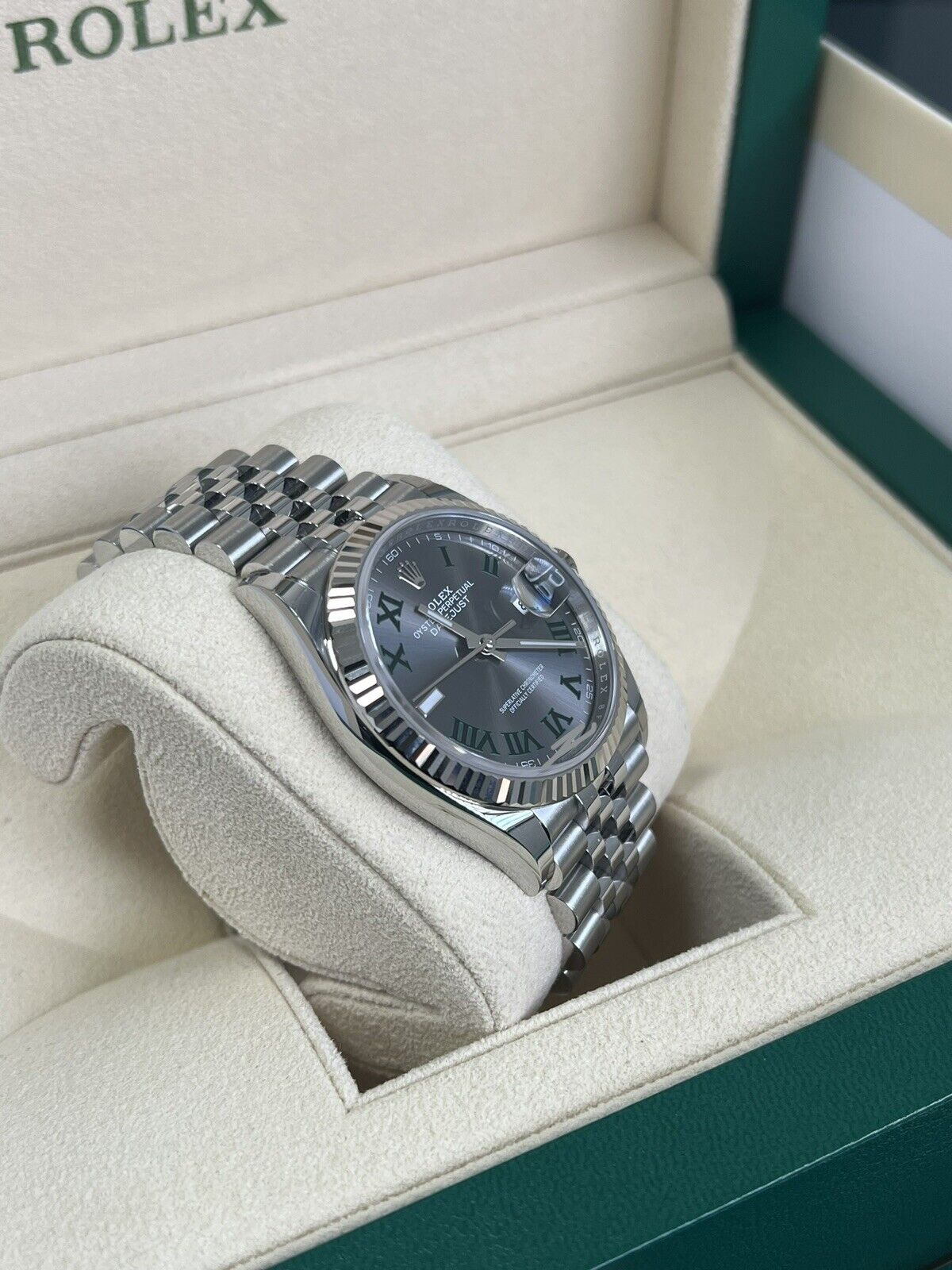 Rolex Datejust 36 Wimbledon - Jubilee / Fluted. 126234. Full Set 2023 Brand New