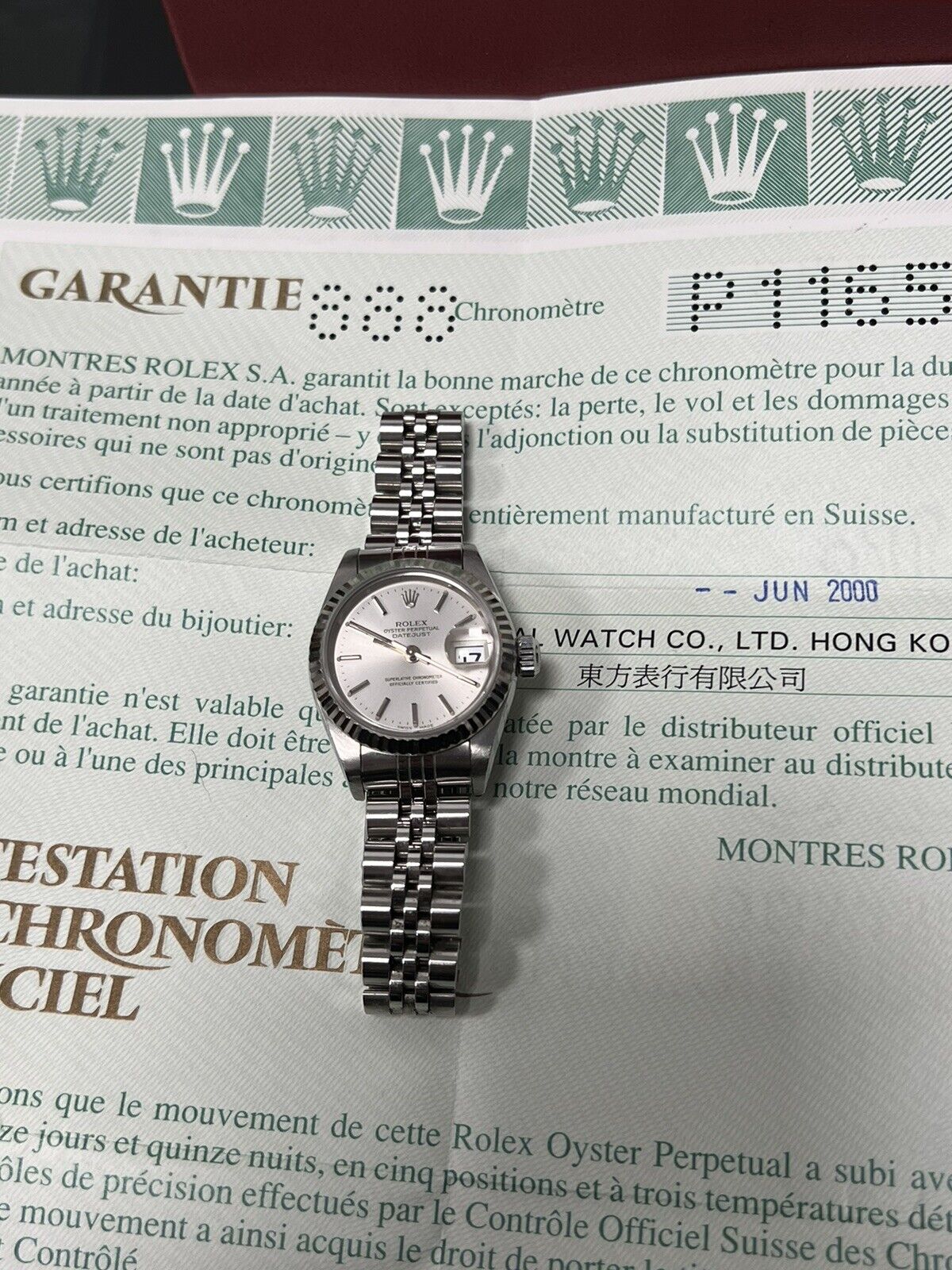 Rolex Ladies Datejust 79174 Watch. Steel / White Gold Bezel 26mm, Box Papers