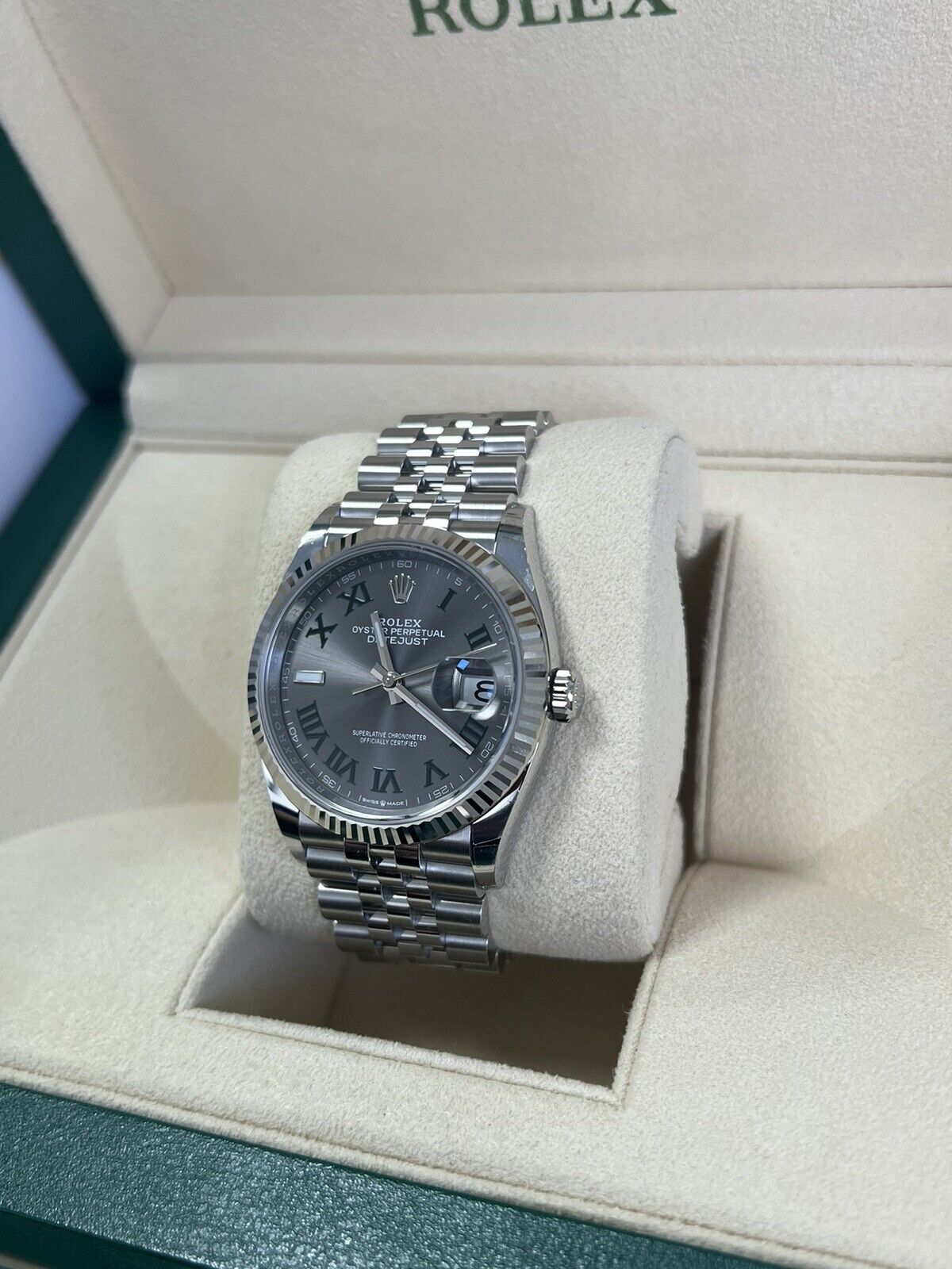 Rolex Datejust 36 Wimbledon - Jubilee / Fluted. 126234. Full Set 2023 Brand New