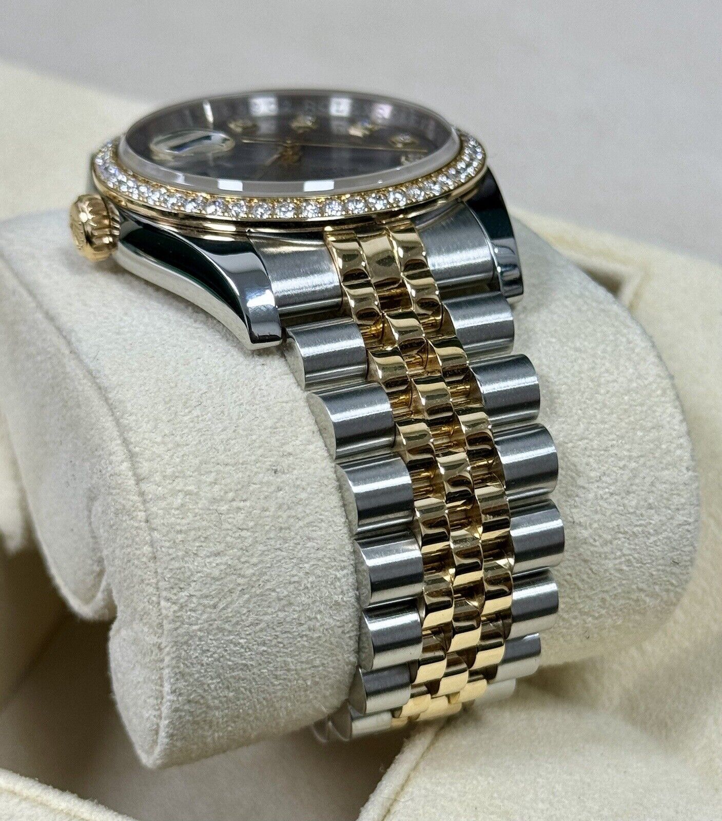 Rolex Datejust 36 Steel + Yellow Gold 116243. Factory Diamond Dial +Bezel. 2015