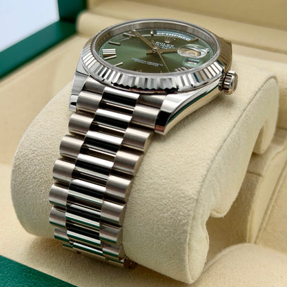Rolex Day Date 40 Olive White Gold 228239 2025 Full Set
