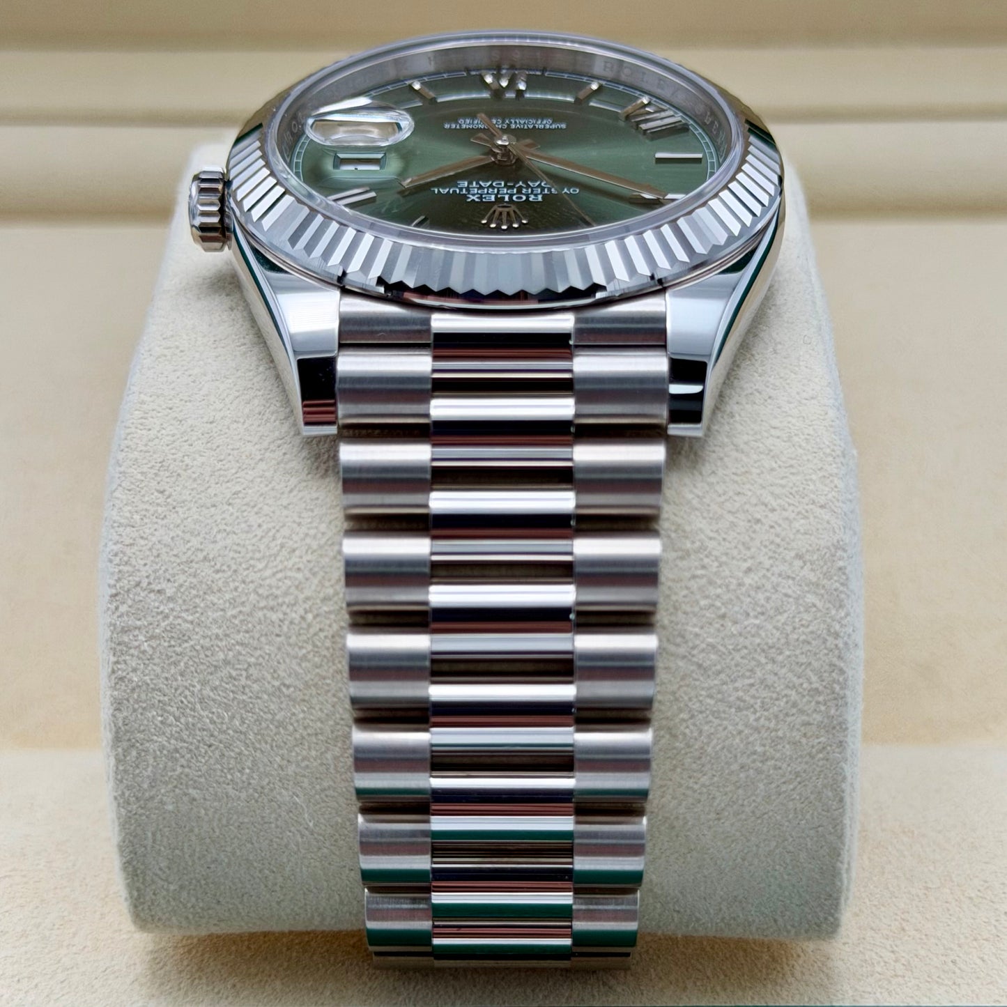 Rolex Day Date 40 Olive White Gold 228239 2025 Full Set