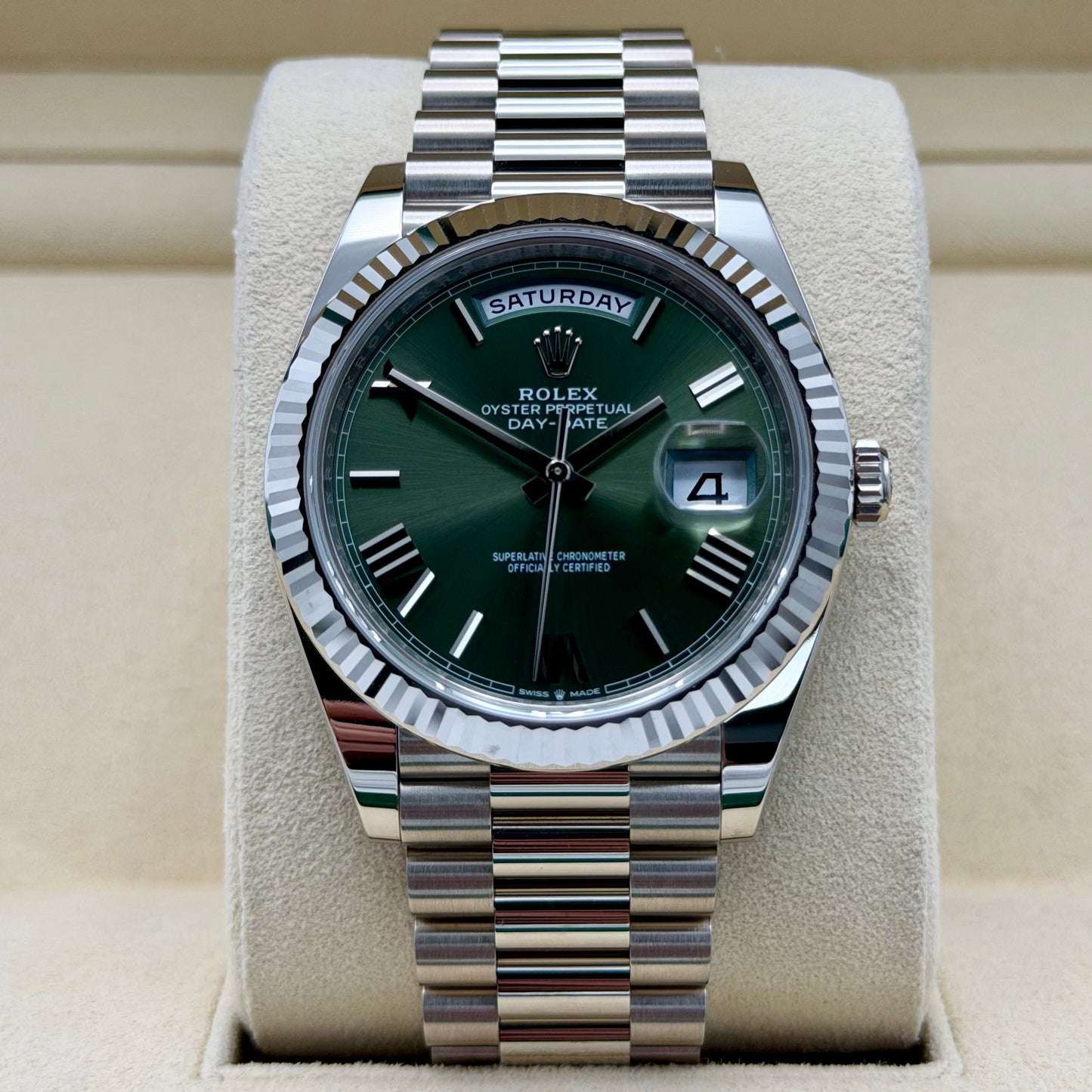 Rolex Day Date 40 Olive White Gold 228239 2025 Full Set