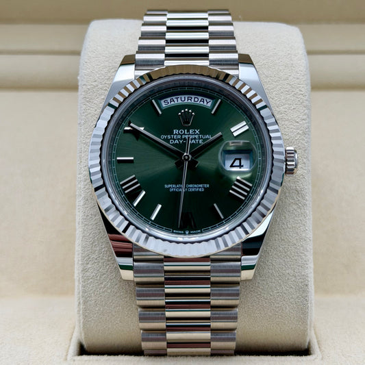Rolex Day Date 40 Olive White Gold 228239 2025 Full Set