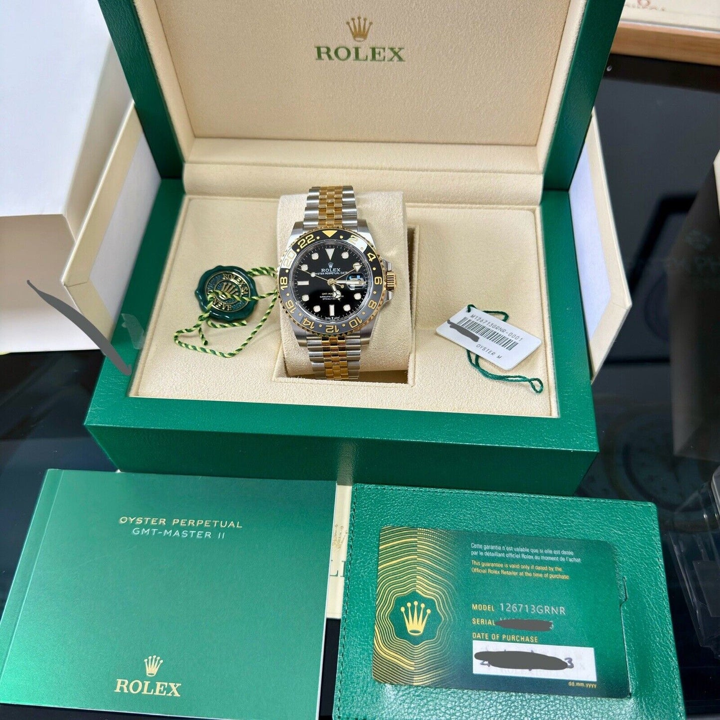 Rolex GMT Master II 126713GRNR 40 mm Black Dial Gold Bicolour 2023 Unworn Watch