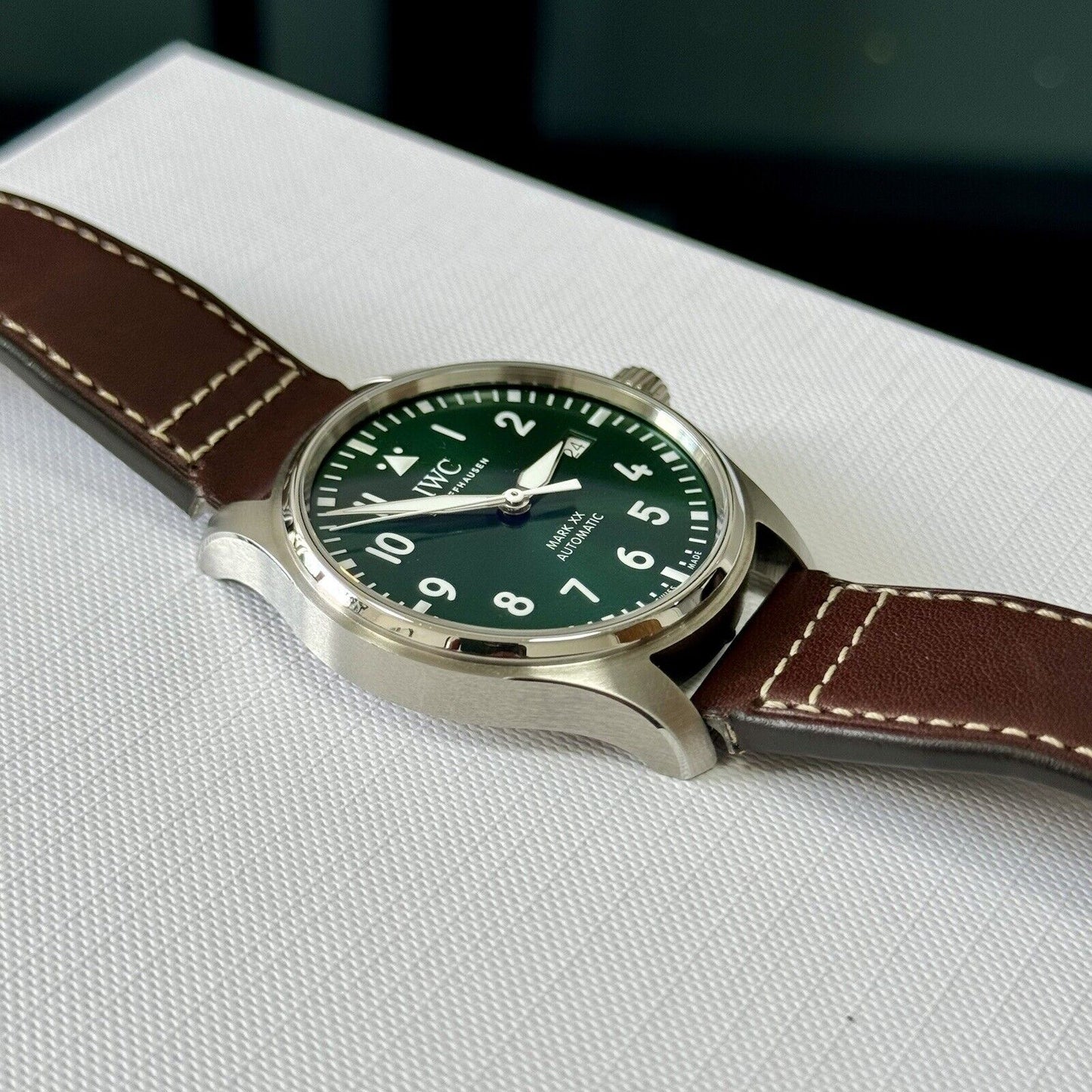 IWC Pilots Watch MK XX IW328205 Green Dial. 2024 Brand New Full Set. RRP £5050