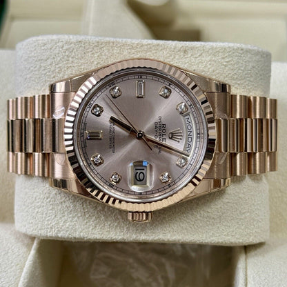 Rolex Day Date 36 Rose Gold. 118235 Diamond Dial. 2018 Full Stickers Box Papers