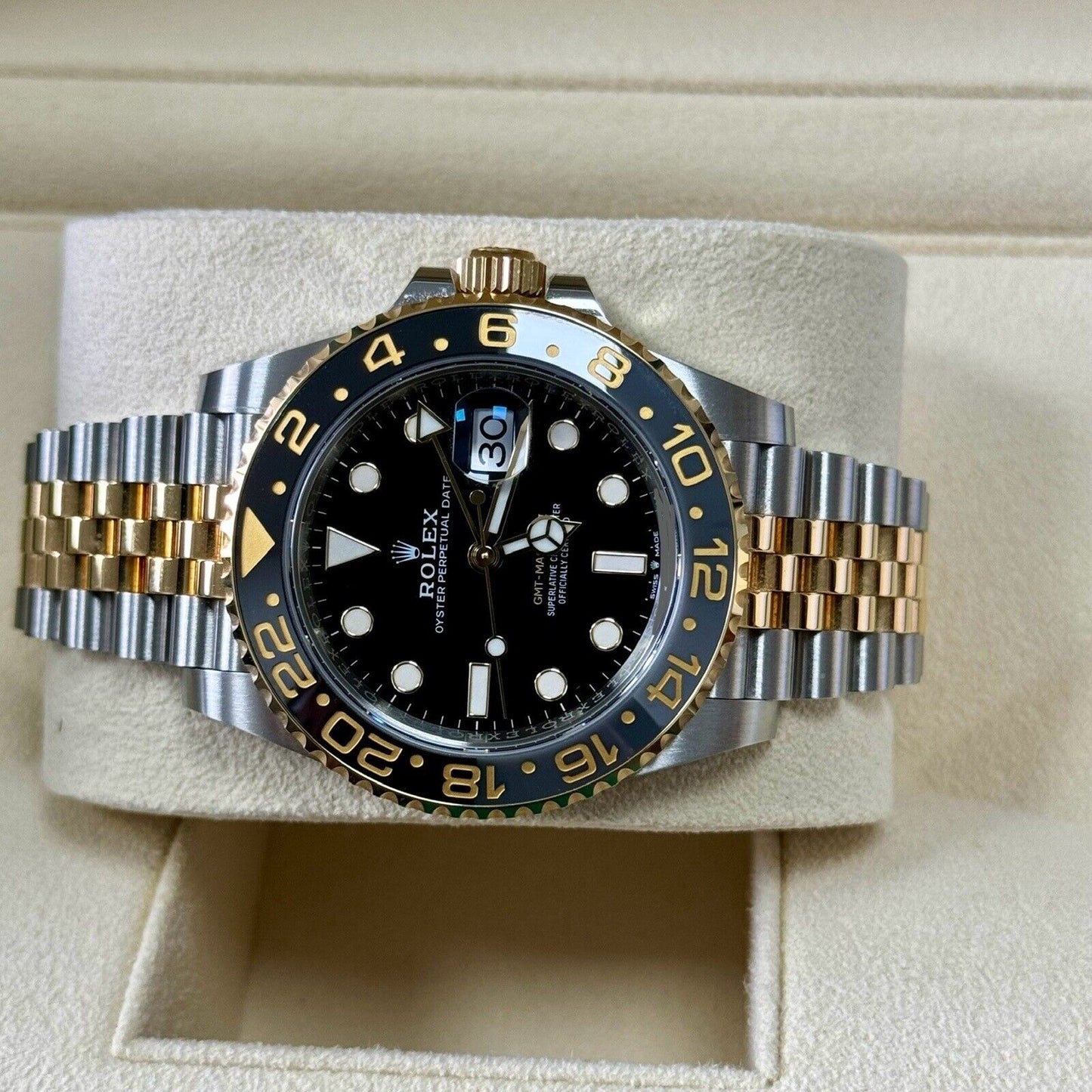 Rolex GMT Master II 126713GRNR 40 mm Black Dial Gold Bicolour 2023 Unworn Watch