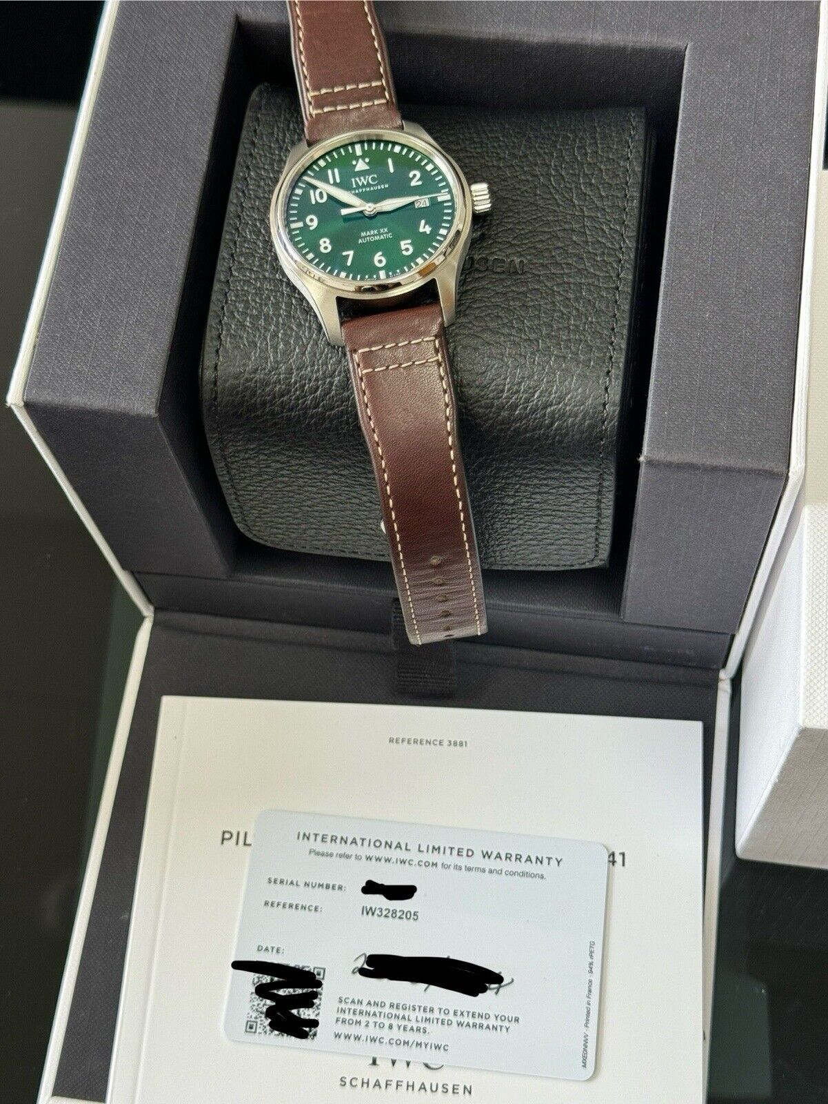 IWC Pilots Watch MK XX IW328205 Green Dial. 2024 Brand New Full Set. RRP £5050