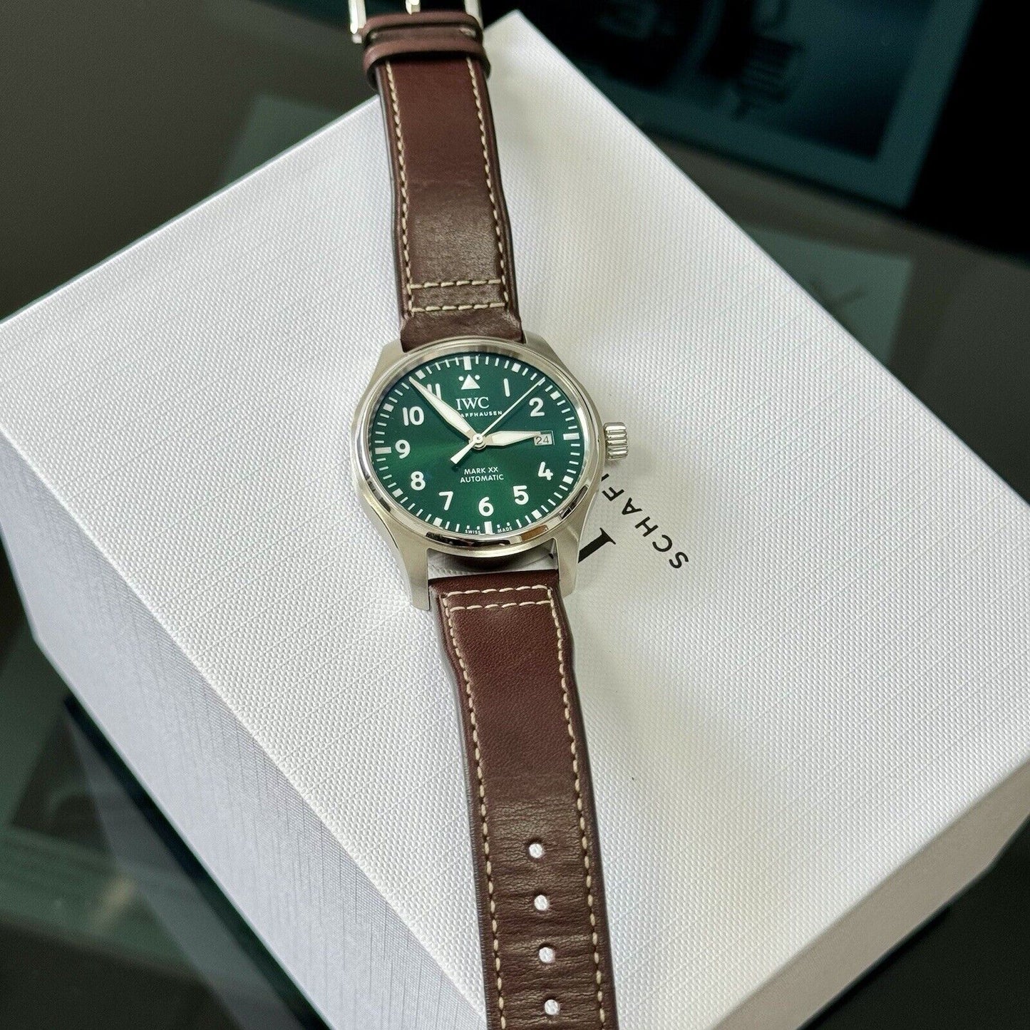 IWC Pilots Watch MK XX IW328205 Green Dial. 2024 Brand New Full Set. RRP £5050