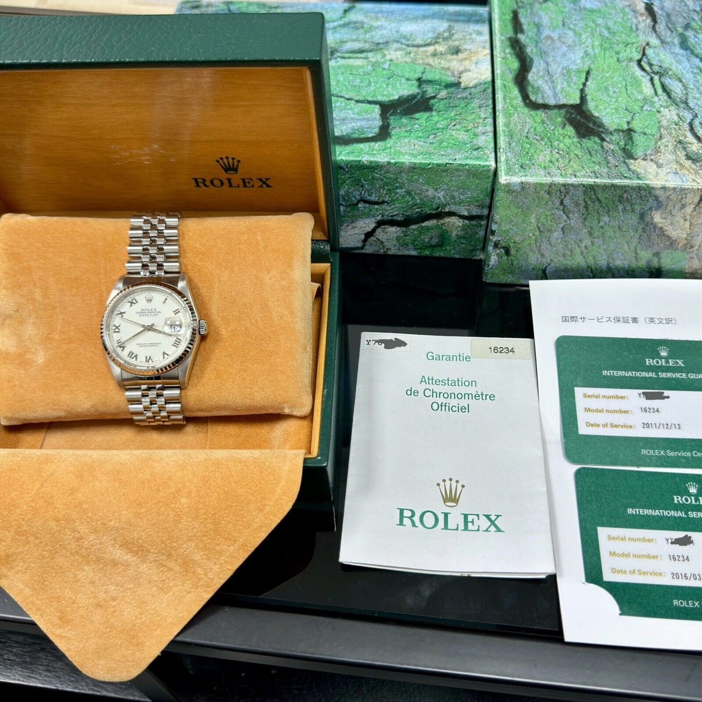 Rolex Datejust 36 16234 Steel. White Roman Dial. 2004 Y Serial Box + Papers