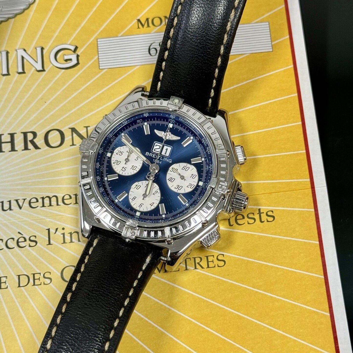 Breitling Crosswind Special A44355 44mm Blue Dial. 2006 Box & Papers