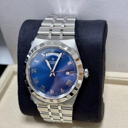 Tudor Men's Royal 28600. 2021 41mm Day Date Blue Dial. Full Stickers. RRP £2,210