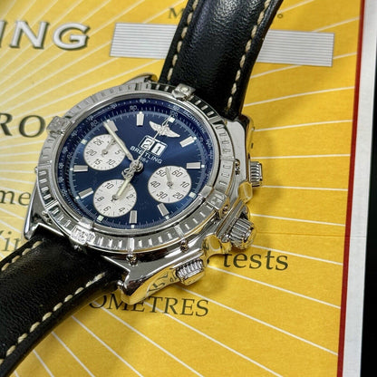 Breitling Crosswind Special A44355 44mm Blue Dial. 2006 Box & Papers