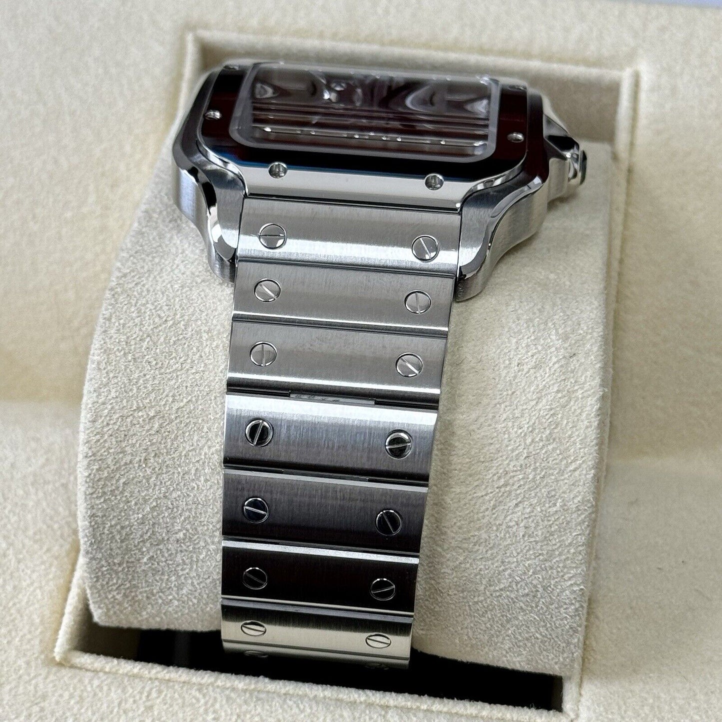 Cartier Santos De Cartier Skeleton Watch WHSA0015. 2021 Immaculate Full Set.