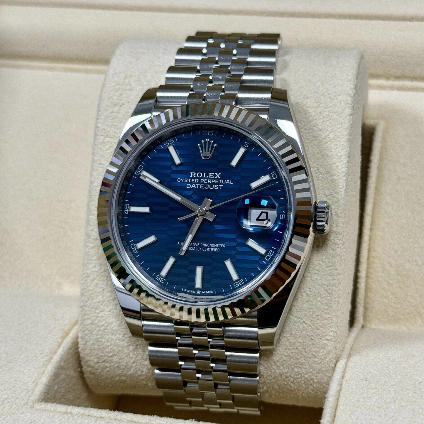 Rolex Datejust 41 126334 Rare Blue Motif Dial. Jubilee. 2024 Brand New Full Set