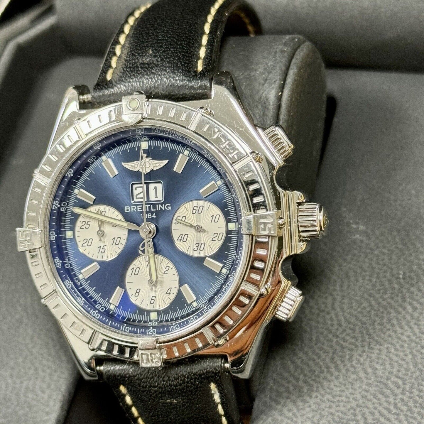 Breitling Crosswind Special A44355 44mm Blue Dial. 2006 Box & Papers