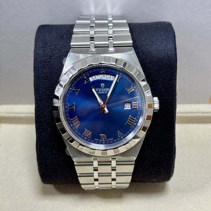 Tudor Men's Royal 28600. 2021 41mm Day Date Blue Dial. Full Stickers. RRP £2,210