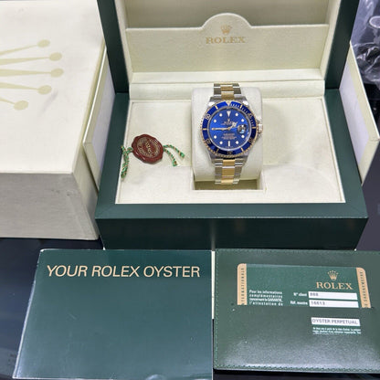 Rolex Submariner 16613LB Men's Watch Bluesy. 2008 Box + Papers, Immaculate