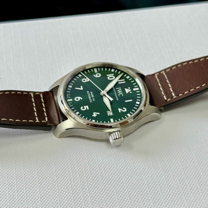 IWC Pilots Watch MK XX IW328205 Green Dial. 2024 Brand New Full Set. RRP £5050