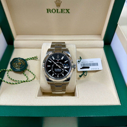 Rolex Sky-Dweller Black Dial 326934. Stainless Steel. 2023 Full Set Stickers