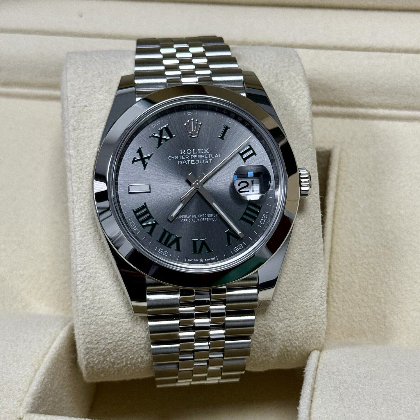 Rolex Datejust 41 Wimbledon 126300 Smooth Bezel. 2024 Brand New Full Set Unworn