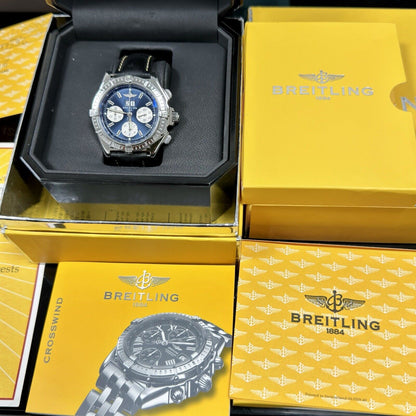 Breitling Crosswind Special A44355 44mm Blue Dial. 2006 Box & Papers