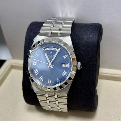 Tudor Men's Royal 28600. 2021 41mm Day Date Blue Dial. Full Stickers. RRP £2,210