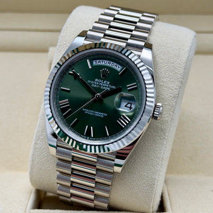 Rolex Day Date 40 Olive White Gold 228239 2025 Full Set